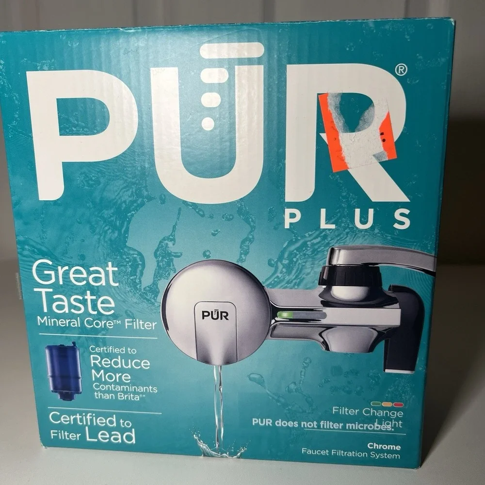PUR‎ Plus Chrome Horizontal Faucet Mount Water Filtration System, model PFM400H